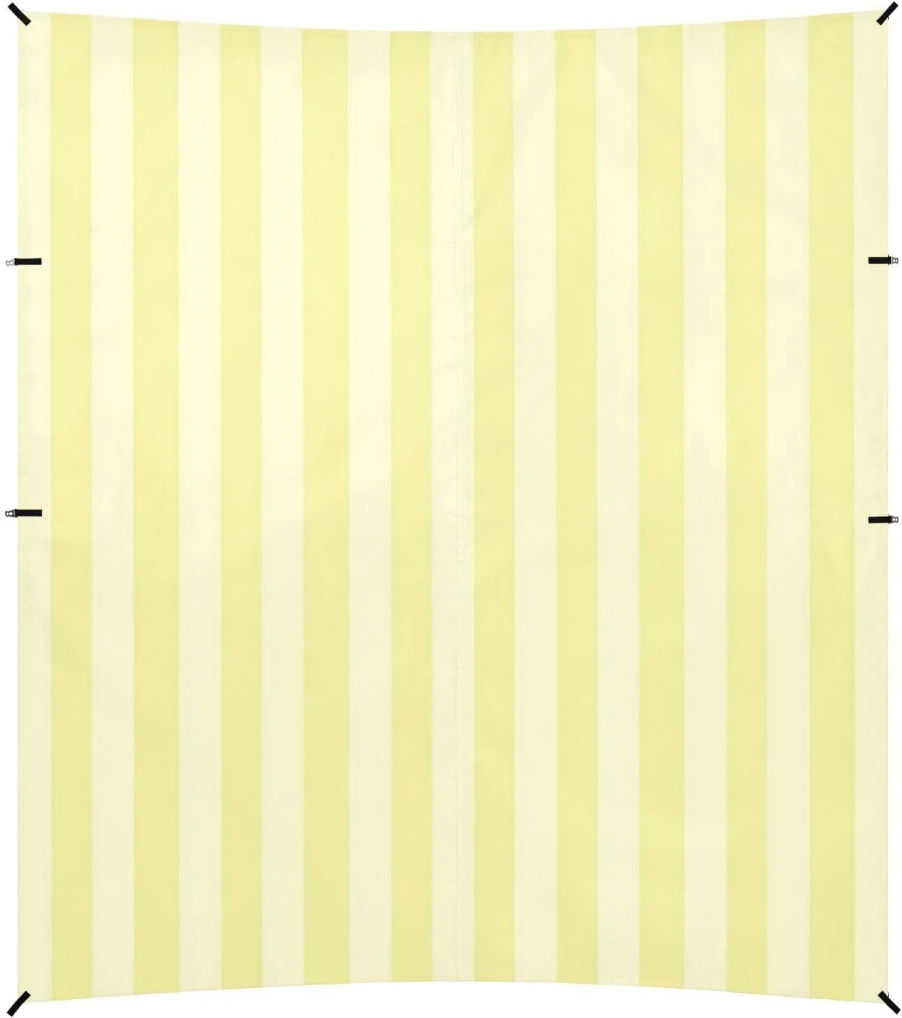 Yellow Vertical Stripe Foldable Beach Canopy UPF50 Water-Resistant Outdoor Sun Shade with Sand Shovel, Sandbags for Camping Trips, Fishing, Backyard Fun or Picnics
