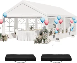 YITAHOME 13x26 ft Party Tent Outdoor Wedding Event Shelters Heavy Duty Upgraded Galvanized Canopy with Large White Roof, Removable Sidewalls & 2 Storage Bags
