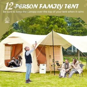 Yoleny 4/6/8/10/12 Person Inflatable Camping Tent with Extended Canopy, Mesh Windows & Pump, 4 Season Glamping Tent with 1-2 Room, Upgraded Waterproof Oxford, Easy Setup