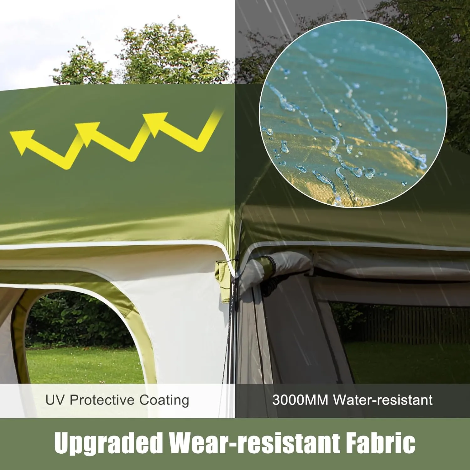 YOLENY Instant Cabin Tent 4/6/8/10 Person, Family Large Camping Tent, 60s Easy Setup with Rainfly & Waterproof Portable with Carry Bag for Family Activities, 4 Season