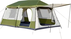 YOLENY Instant Cabin Tent 4/6/8/10 Person, Family Large Camping Tent, 60s Easy Setup with Rainfly & Waterproof Portable with Carry Bag for Family Activities, 4 Season