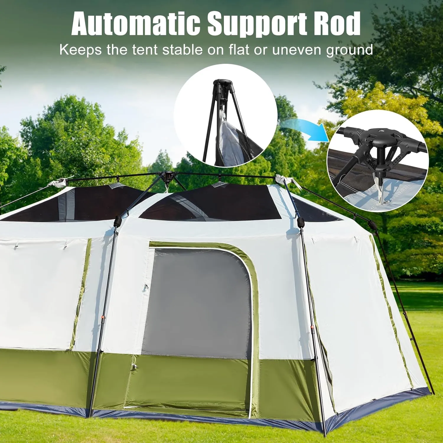 YOLENY Instant Cabin Tent 4/6/8/10 Person, Family Large Camping Tent, 60s Easy Setup with Rainfly & Waterproof Portable with Carry Bag for Family Activities, 4 Season