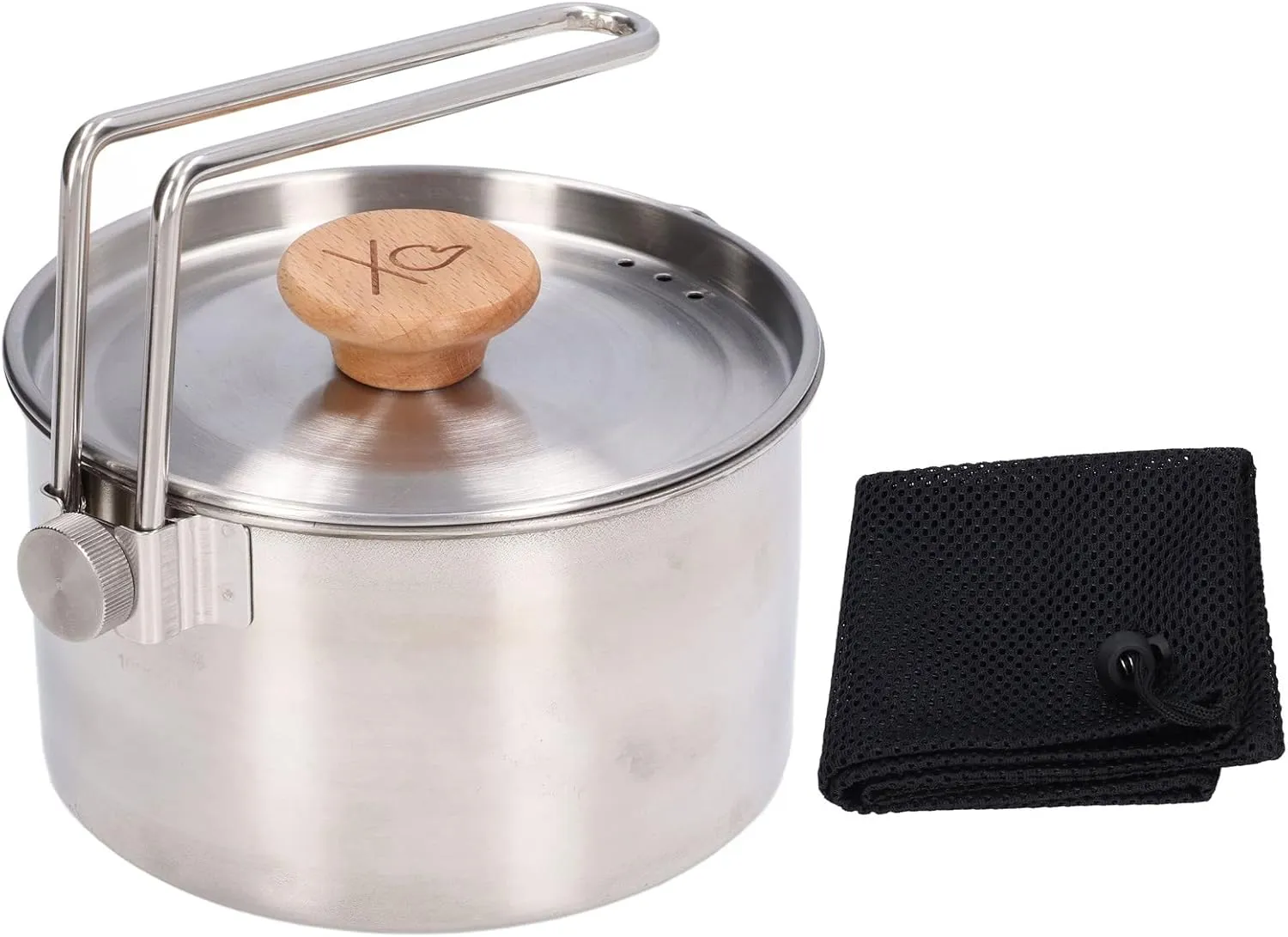 Yosoo Camping Pot, 1000ml Camping Water Cup with Detachable Handle Stainless Steel Portable Outdoor Tea Coffee Pot for Camping Hiking Backpacking Picnic