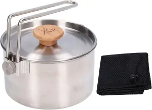 Yosoo Camping Pot, 1000ml Camping Water Cup with Detachable Handle Stainless Steel Portable Outdoor Tea Coffee Pot for Camping Hiking Backpacking Picnic