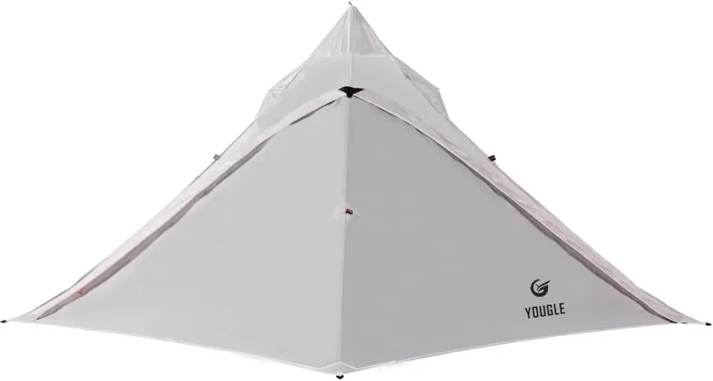 YOUGLE 2-3 Person Camping Teepee Tent 4 Season Rainproof & Wind-Proof Pyramid Tents for Camping, Hiking, Backpacking, Family, Instant Setup
