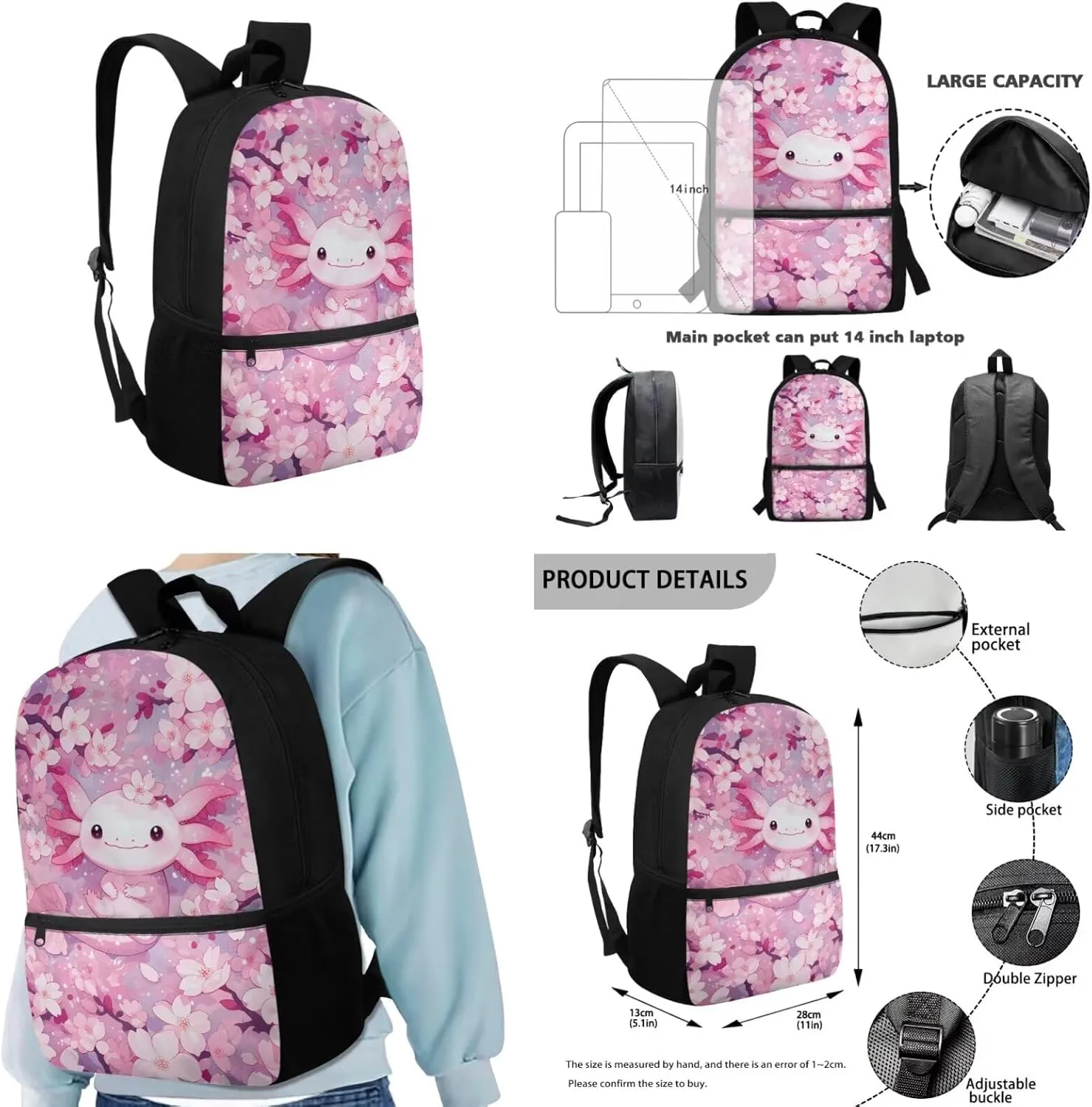 Ystardream Funny Alien Backpack for Boys Middle School Bookbag With Lunch Box 17 Inch Kids Elementary School Backpack with Pencil Case Keychain Students Back to School Supplies