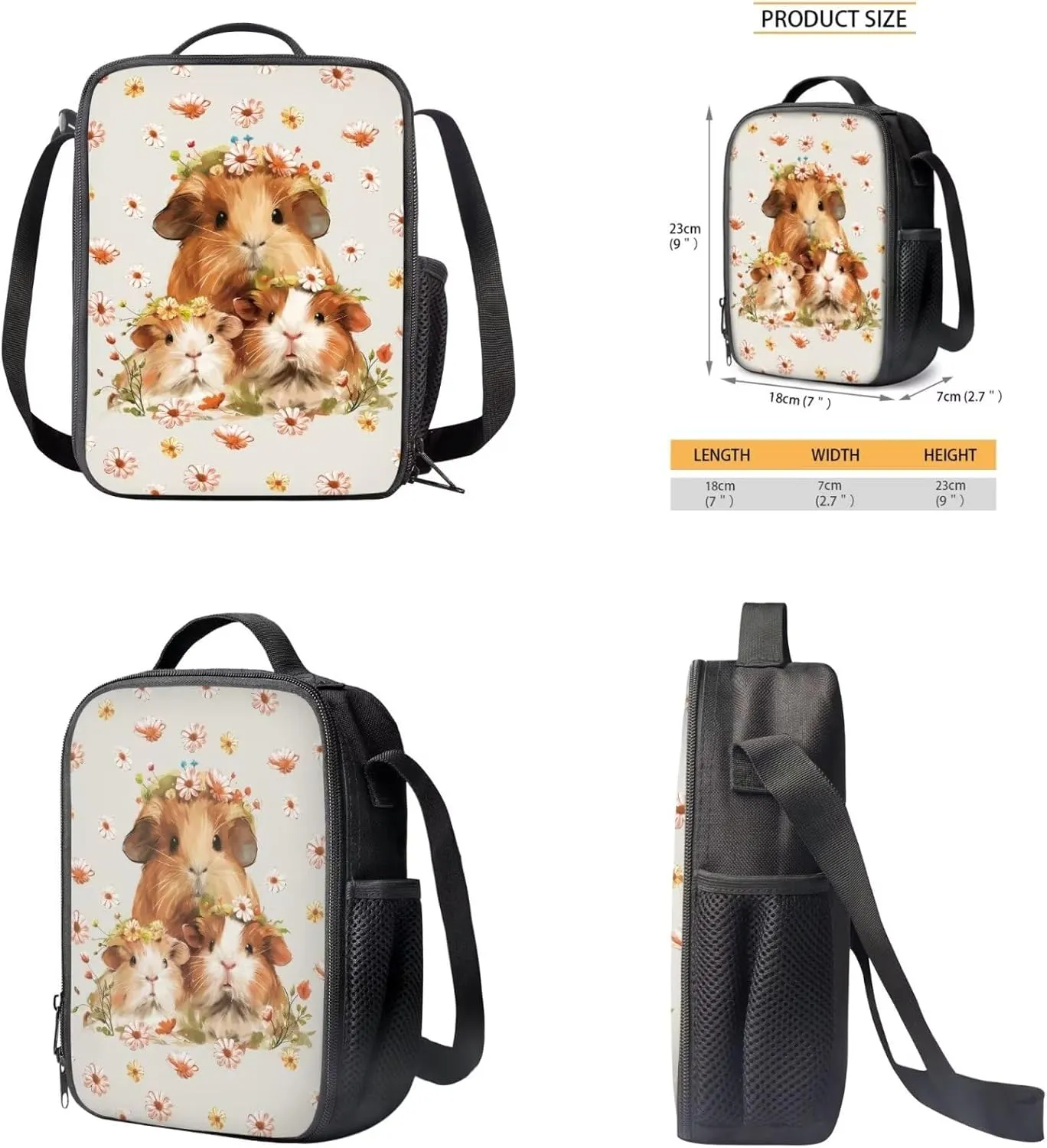 Ystardream Kawaii Hamster School Bag with Lunch Bag Kids Preschool Backpack for Girls Backpack Purse with Pencil Case Schoolbags Pink Rucksack for Teens Child Back To School