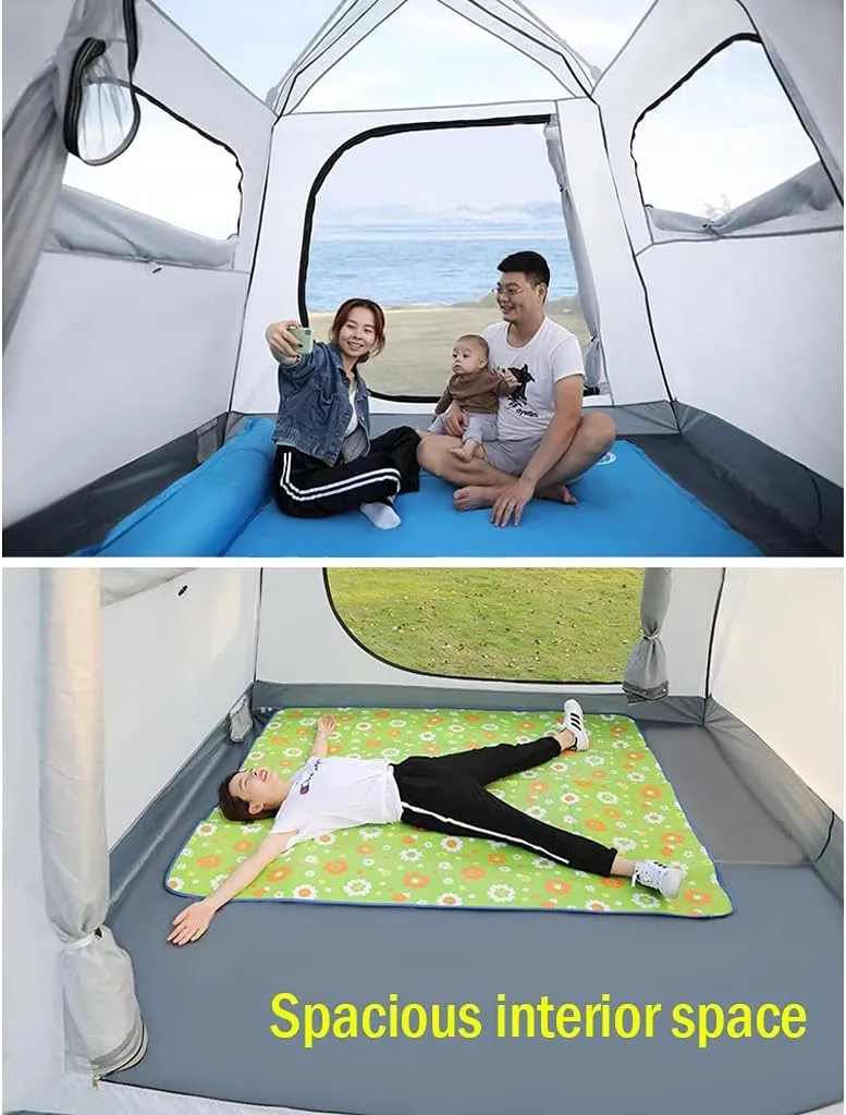 YXCKG Tents, 4 Person Tent for Camping, Easy Set Up Camping Tent with Moisture-Proof Pad, Hydraulic Tents Family Tent Waterproof, Family Camp Tent for Outdoor Survival Travel (Color : Green)