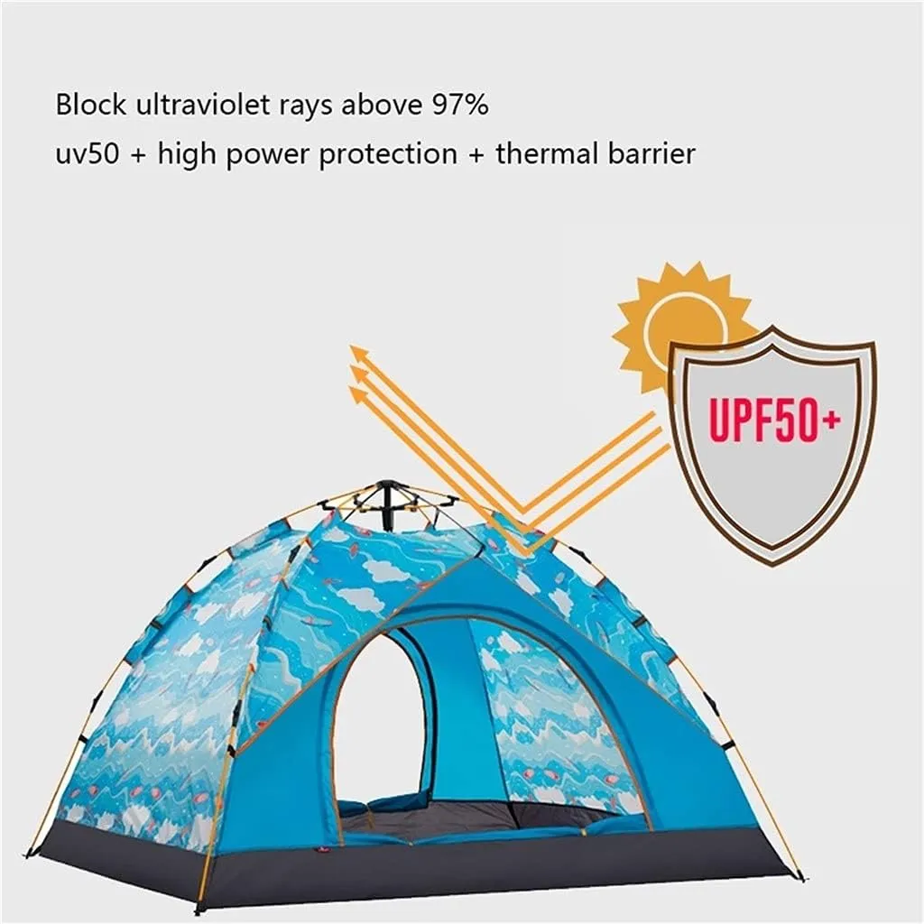 YYDS Tents for Camping Thicken Anti-Storm Camping Tent Portable Anti-UV Automatic Tents Outdoor Hiking Multiplayer Family Tent Camping Tents (Size : 2-3 Person)