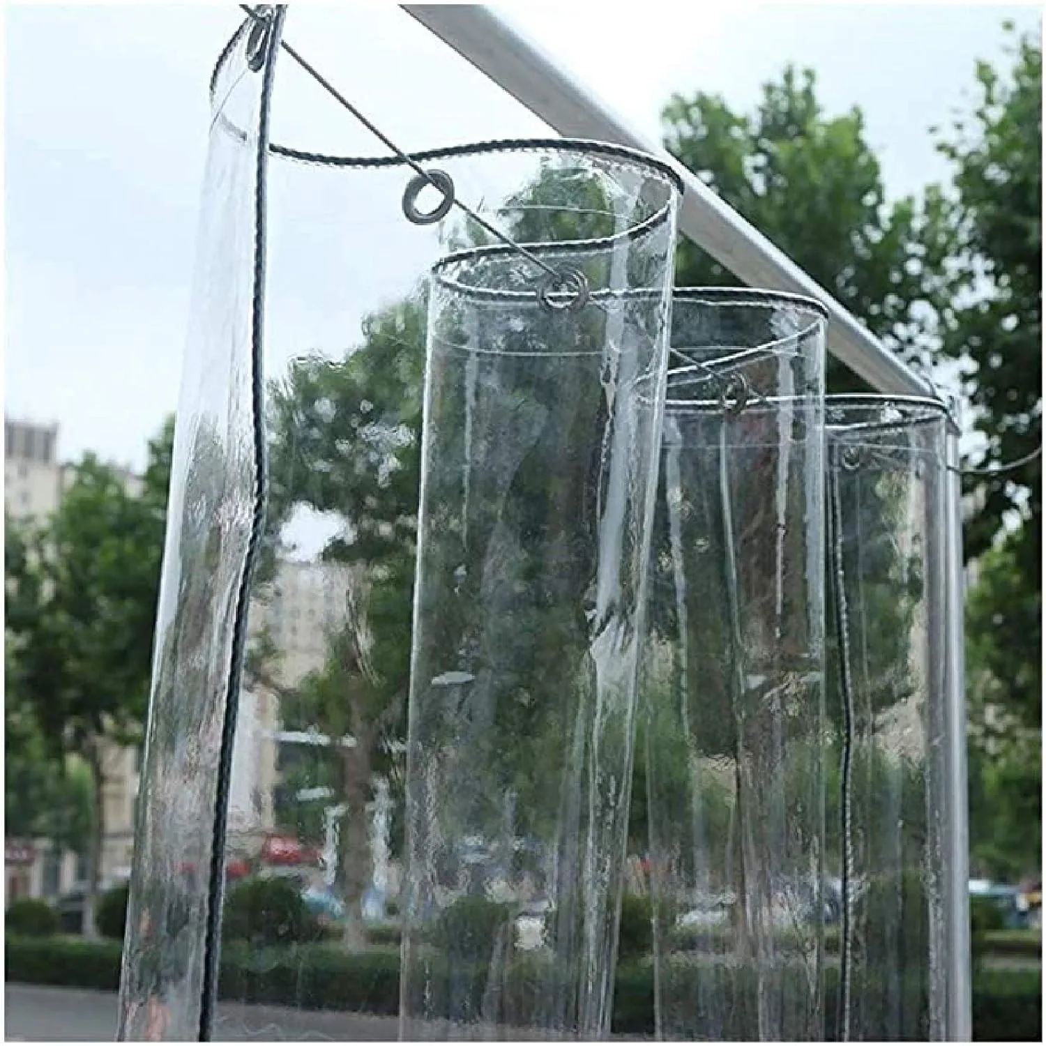 ZHANGQINGXIU PVC Heavy Duty Tarpaulin, Outside Waterproof Tarpaulin Curtain for Gazebo Garden Camping Weatherproof Barrier (400 G/M²), 24 Sizes (Color : Clear, Size : 1.2x2m)