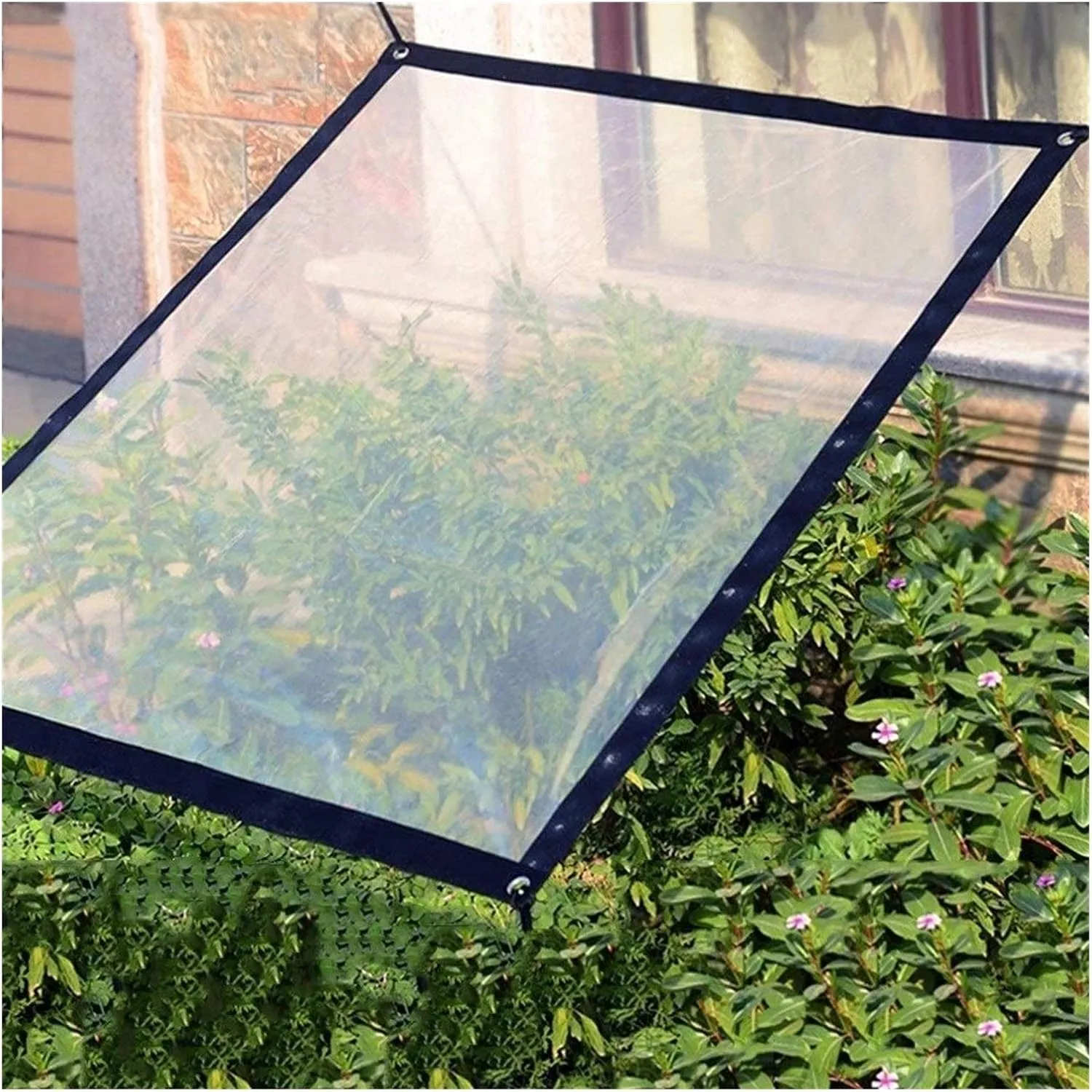 ZHANGQINGXIU Waterproof Tarpaulin, 0.16mm Thick Plastic Waterproof Film with Rustproof Grommet and Nylon Rope for Trailers, Cars, Ships, Bikes (Color : Clear, Size : 3x6m)