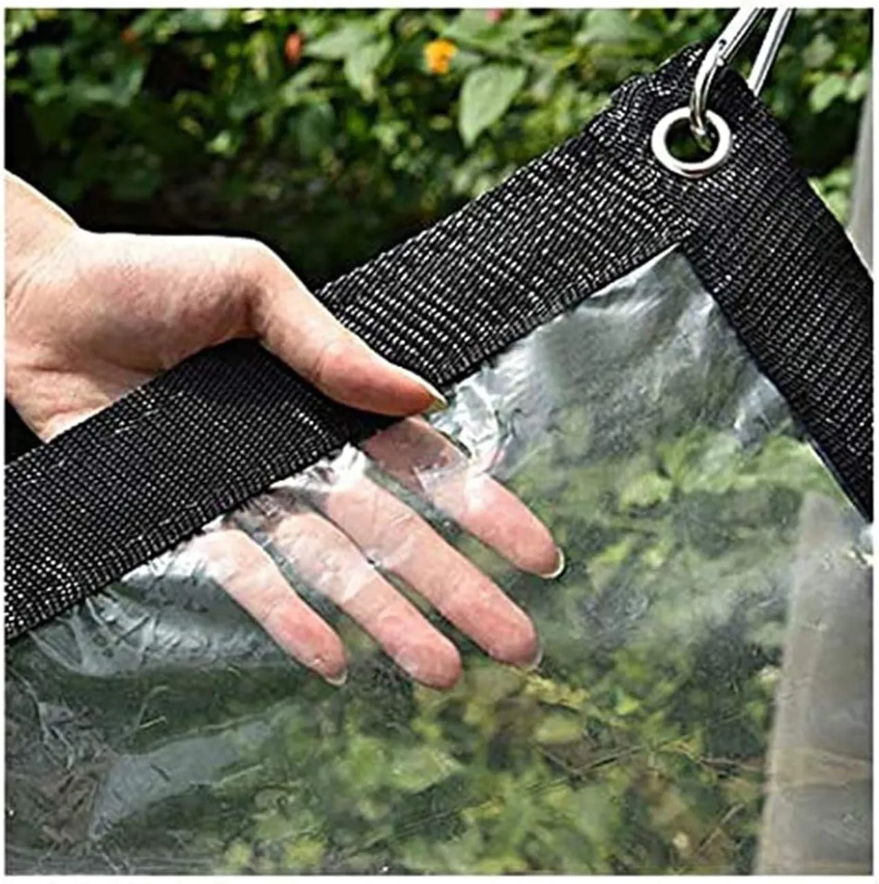 ZHANGQINGXIU Waterproof Tarpaulin, 0.16mm Thick Plastic Waterproof Film with Rustproof Grommet and Nylon Rope for Trailers, Cars, Ships, Bikes (Color : Clear, Size : 3x6m)